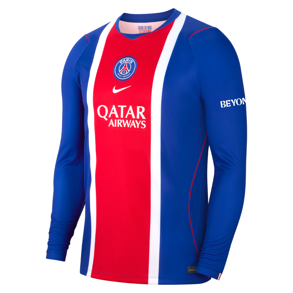 PSG 2026/27 long sleeve home stadium soccer jersey front view
