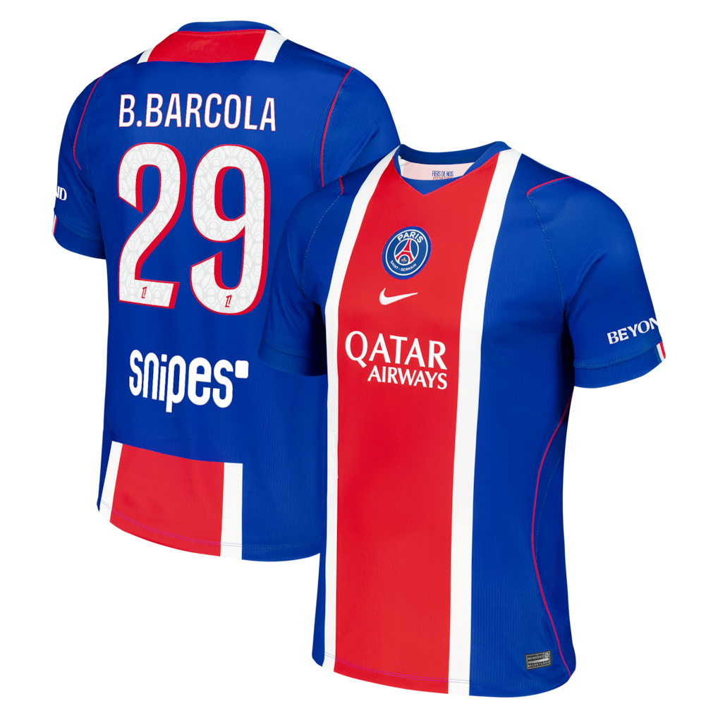 PSG 2026/27 home jersey with B.BARCOLA #29 custom print