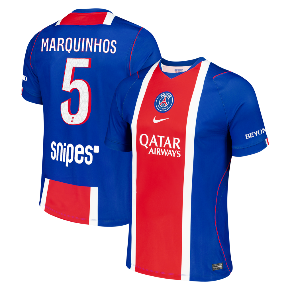 PSG 2026/27 home jersey with MARQUINHOS #5 custom print