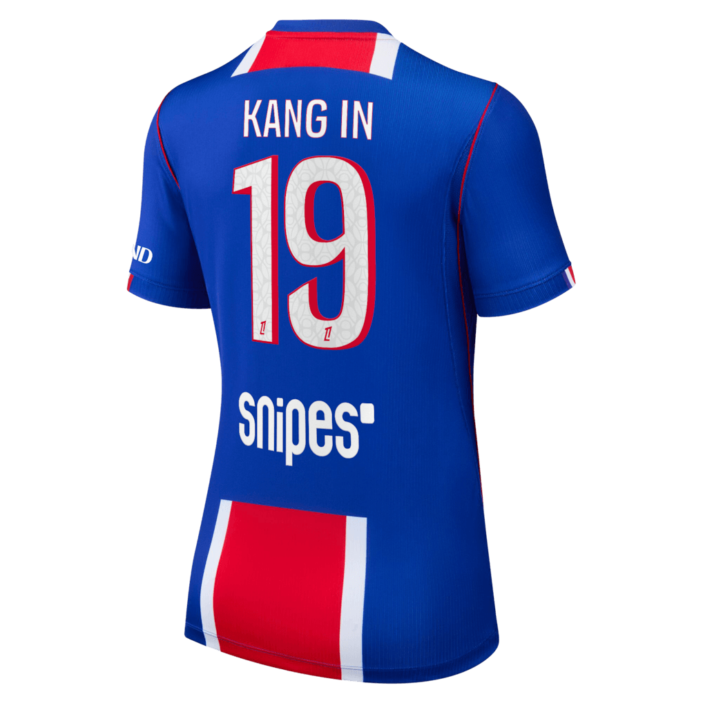back view of PSG 2026/27 women's home jersey with KANG IN #19 customization