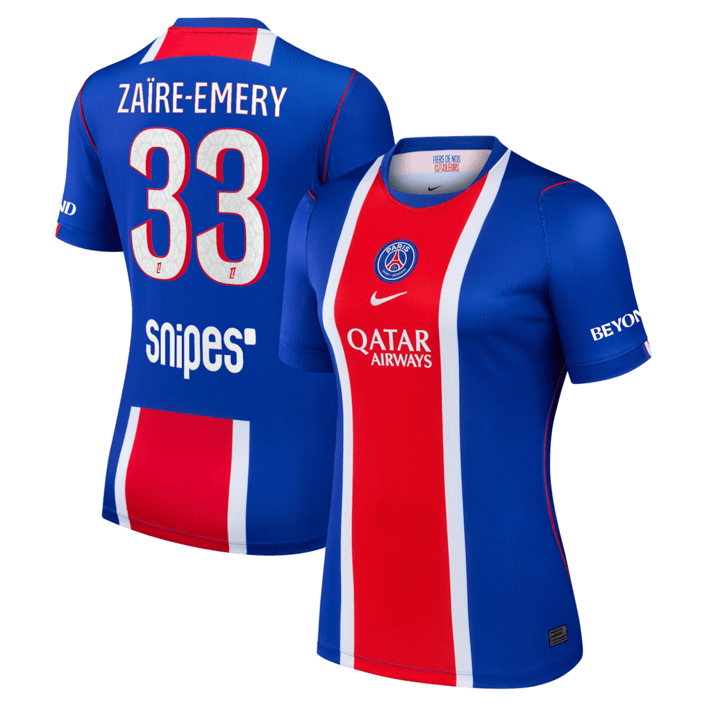 PSG 2026/27 women's home jersey with ZAÏRE-EMERY #33 customization
