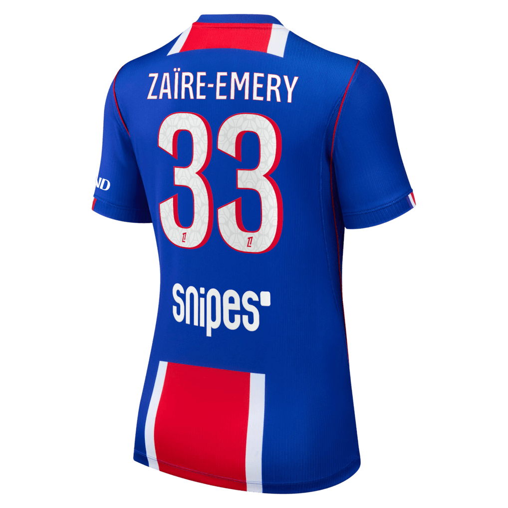 back view of PSG 2026/27 women's home jersey with ZAÏRE-EMERY #33 customization
