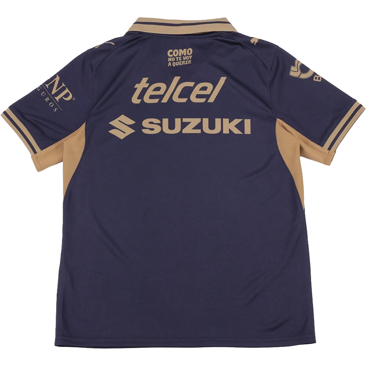 Back view of youth Pumas 2026-2027 home blue stadium football shirt by Final Third Kit