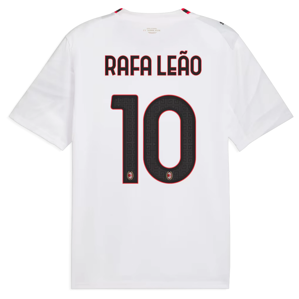 Back view of AC Milan 2026-2027 away white replica football shirt with Rafael Leão name and number 10 printing by Final Third Kit