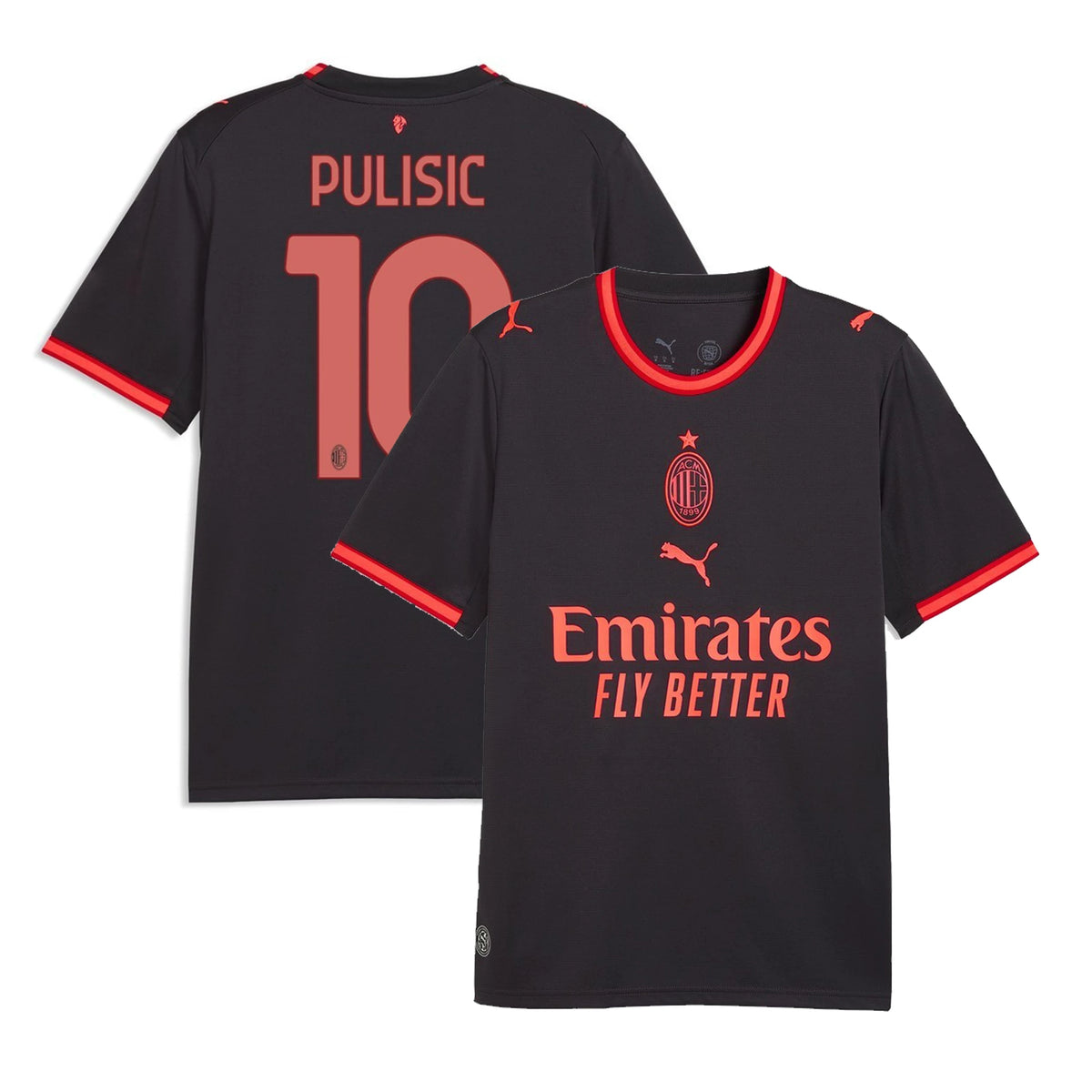 Front and back view of AC Milan 2026-2027 third grey replica jersey featuring Rafael Leão by Final Third Kit
