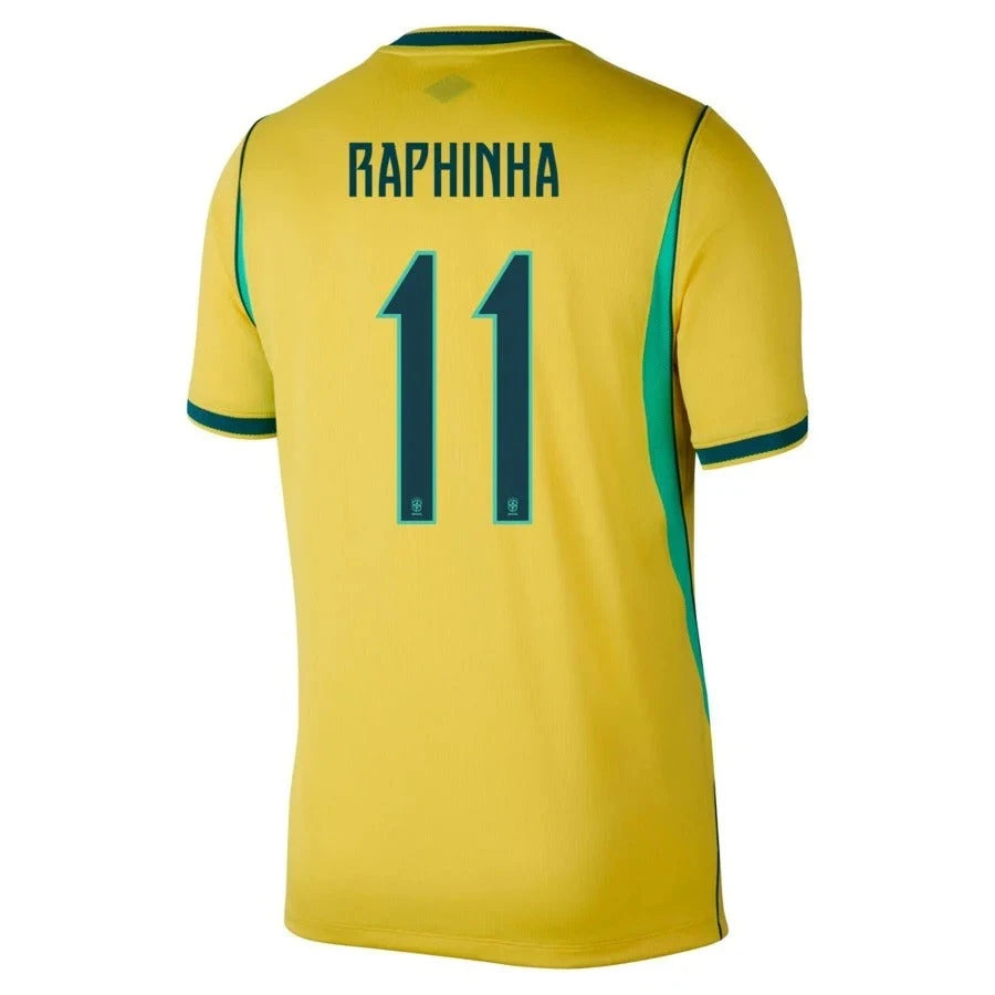 Brazil 2026 World Cup Home Stadium Replica Jersey With Raphinha #11 Printing Back View
