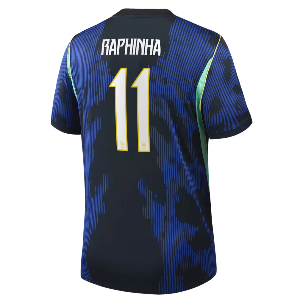 Brazil 2026 World Cup Away Stadium Replica Jersey With Raphinha #11 Printing Back View