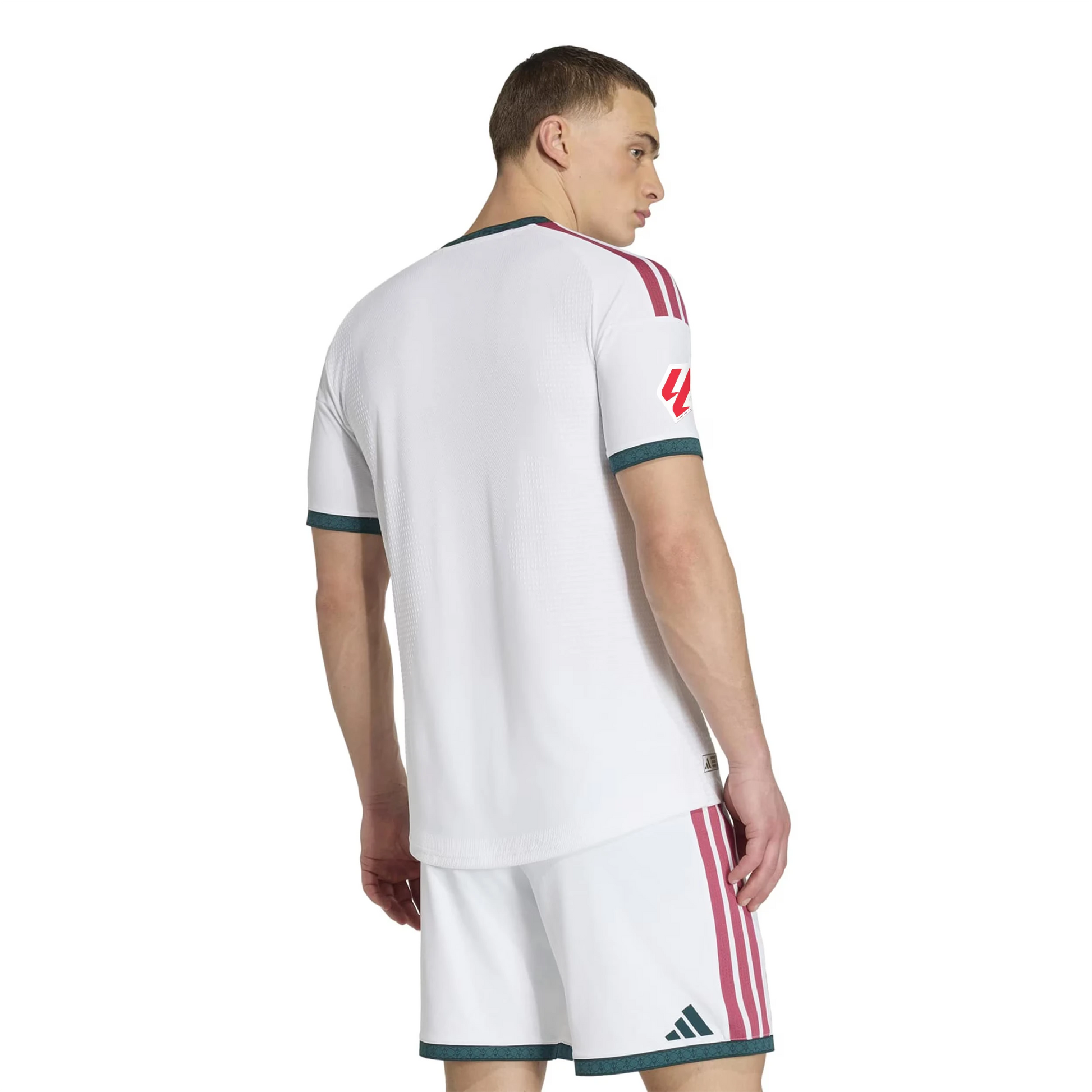 Man Wearing A Real Madrid Jersey Uniform Back View