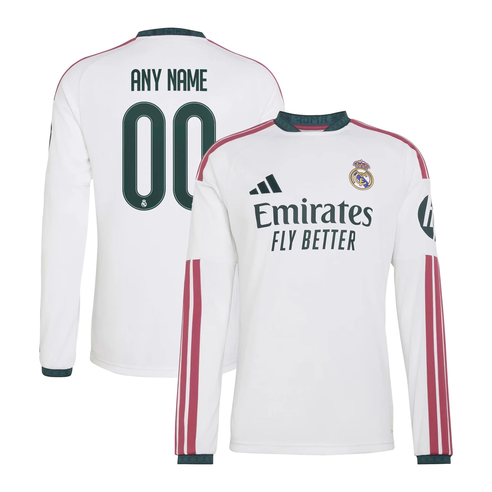 Real Madrid 2026/27 Home Replica Custom Long Sleeve White Jersey 