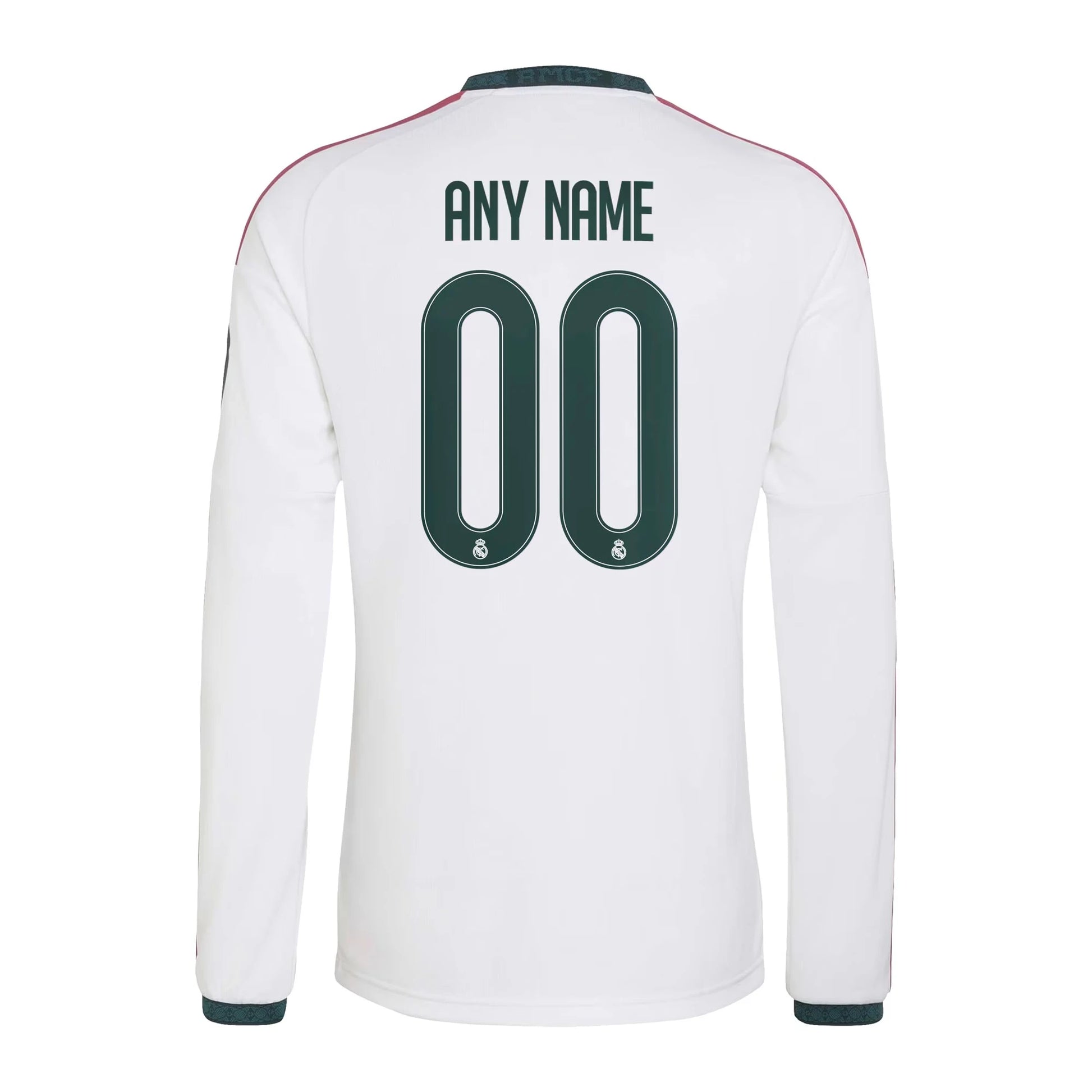 Real Madrid 2026/27 Home Replica Custom Long Sleeve White Jersey  Back View