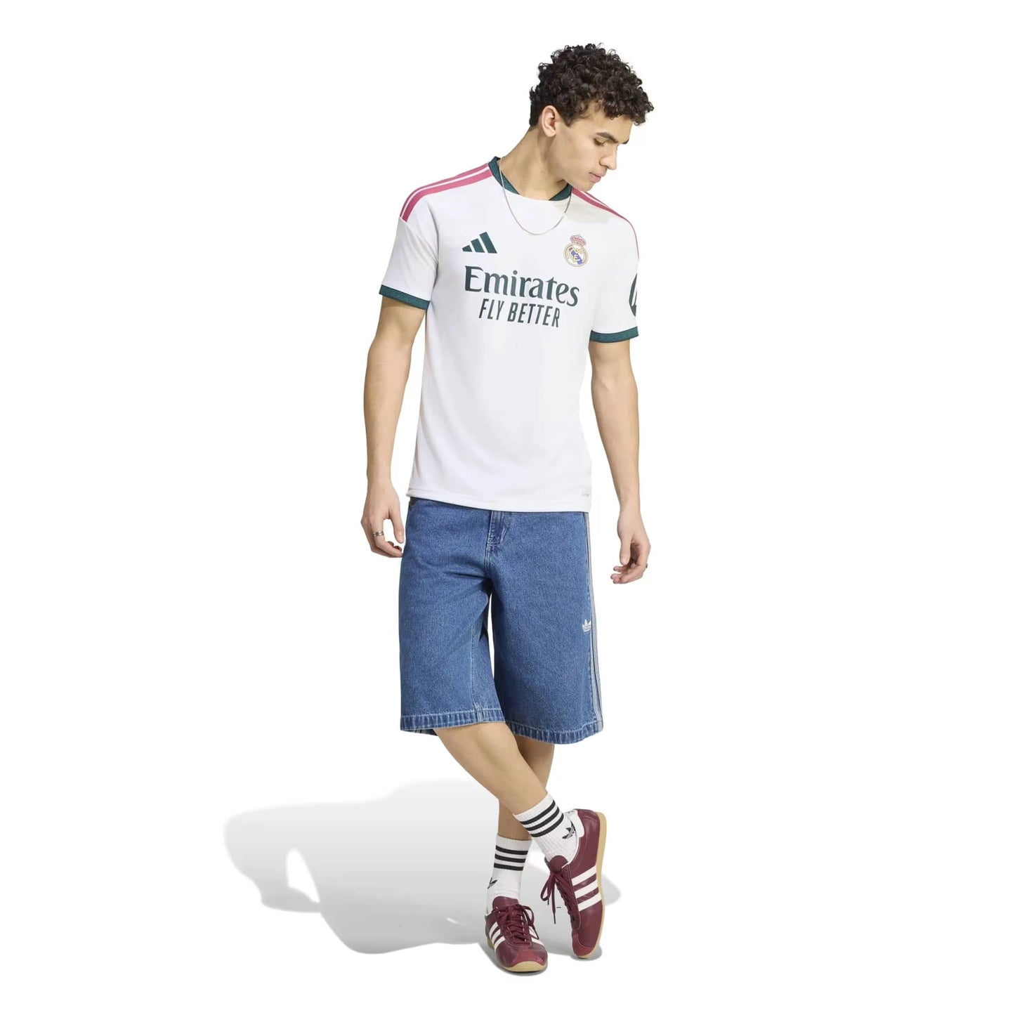 Man Wearing Real Madrid 2026/27 Home Replica White Jersey  