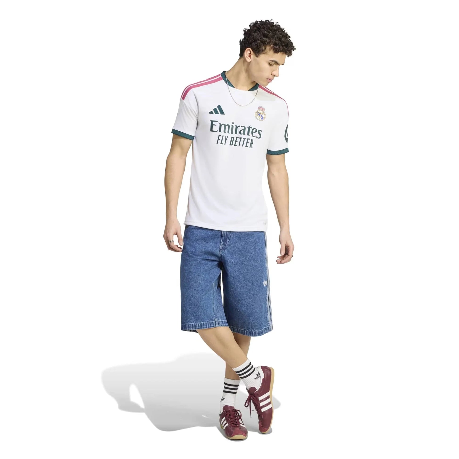 Man Wearing Real Madrid 2026/27 Home Replica White Jersey  