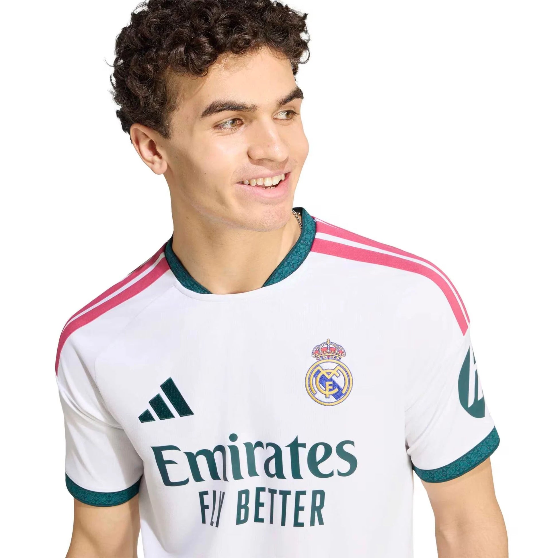 Man Wearing Real Madrid 2026/27 Home Replica White Jersey  