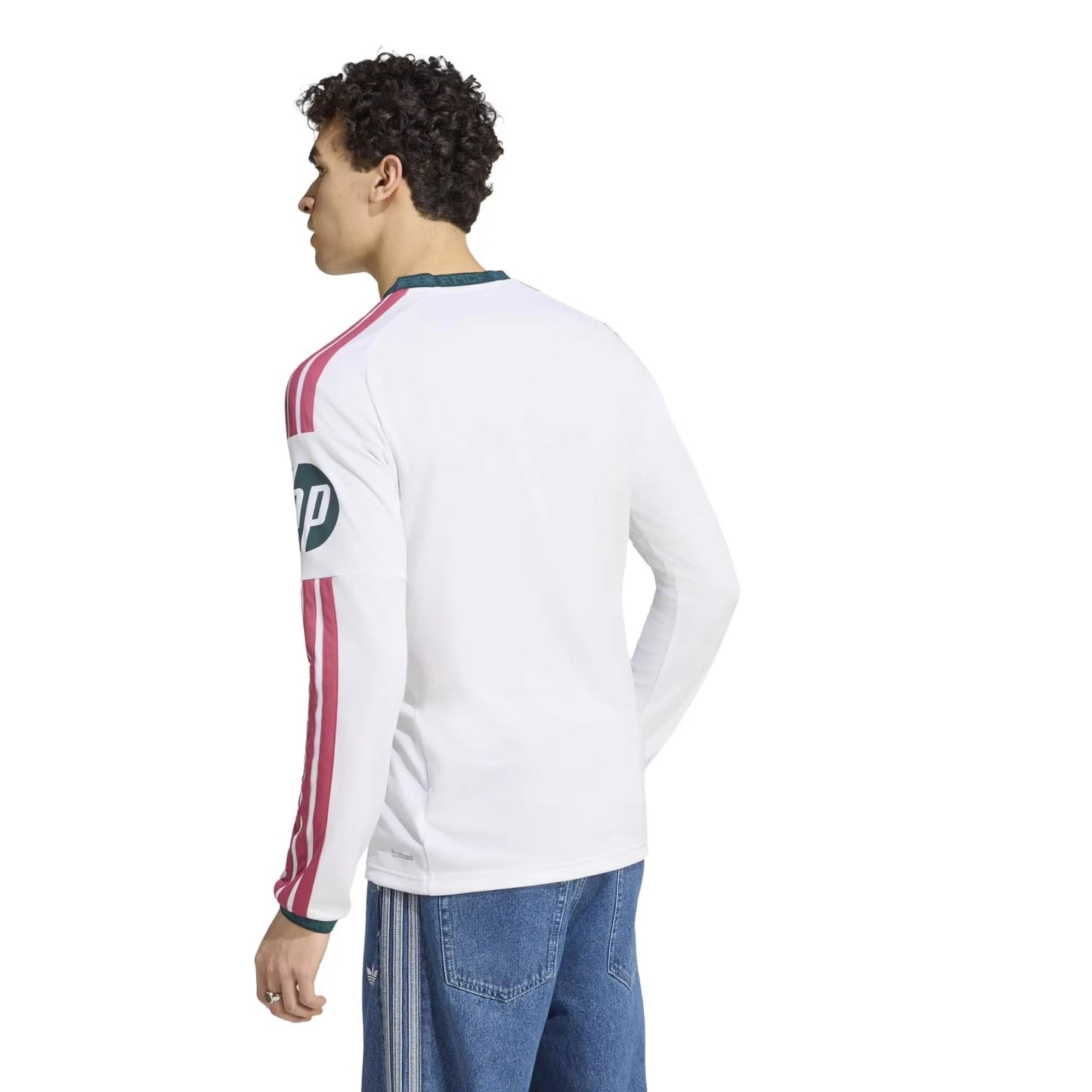 Man Wearing a Real Madrid 2026/27 Home Replica Long Sleeve White Jersey