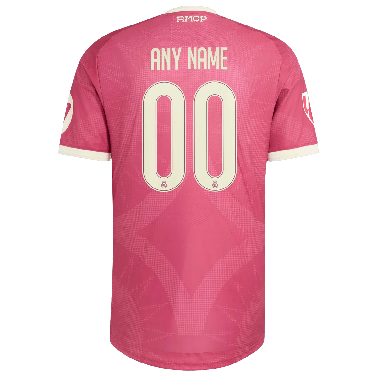 Back view of Real Madrid 2026-2027 third pink on-field authentic football shirt by Final Third Kit