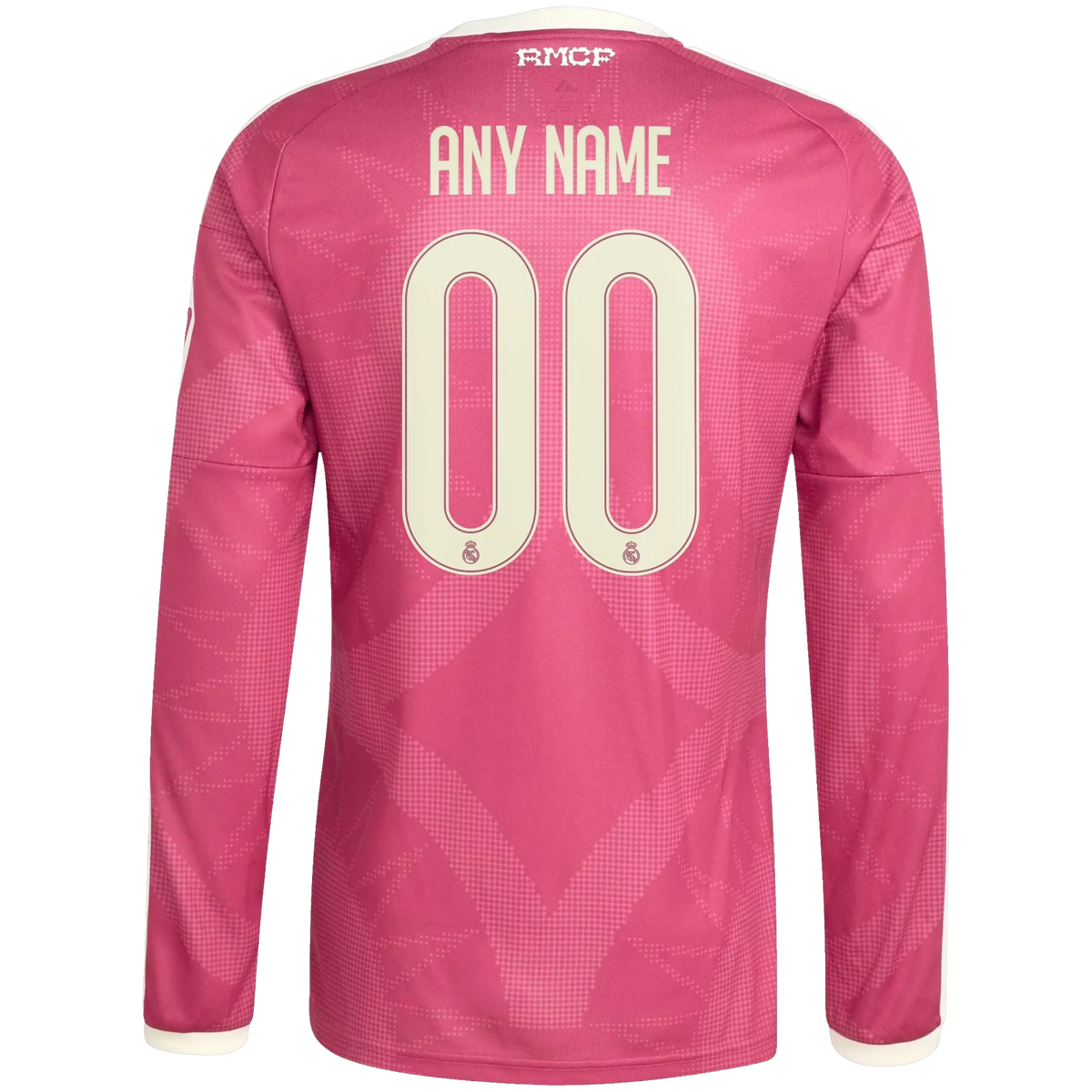 Back view of Real Madrid 2026-2027 third pink replica long sleeve football shirt by Final Third Kit