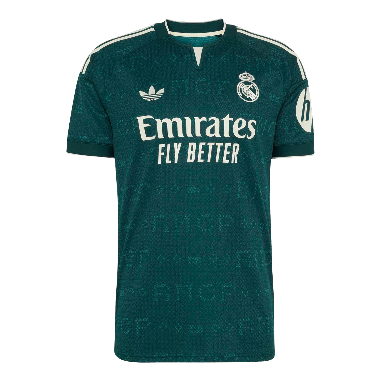 Front view of men's Real Madrid 2026-2027 away green stadium replica soccer jersey by Final Third Kit