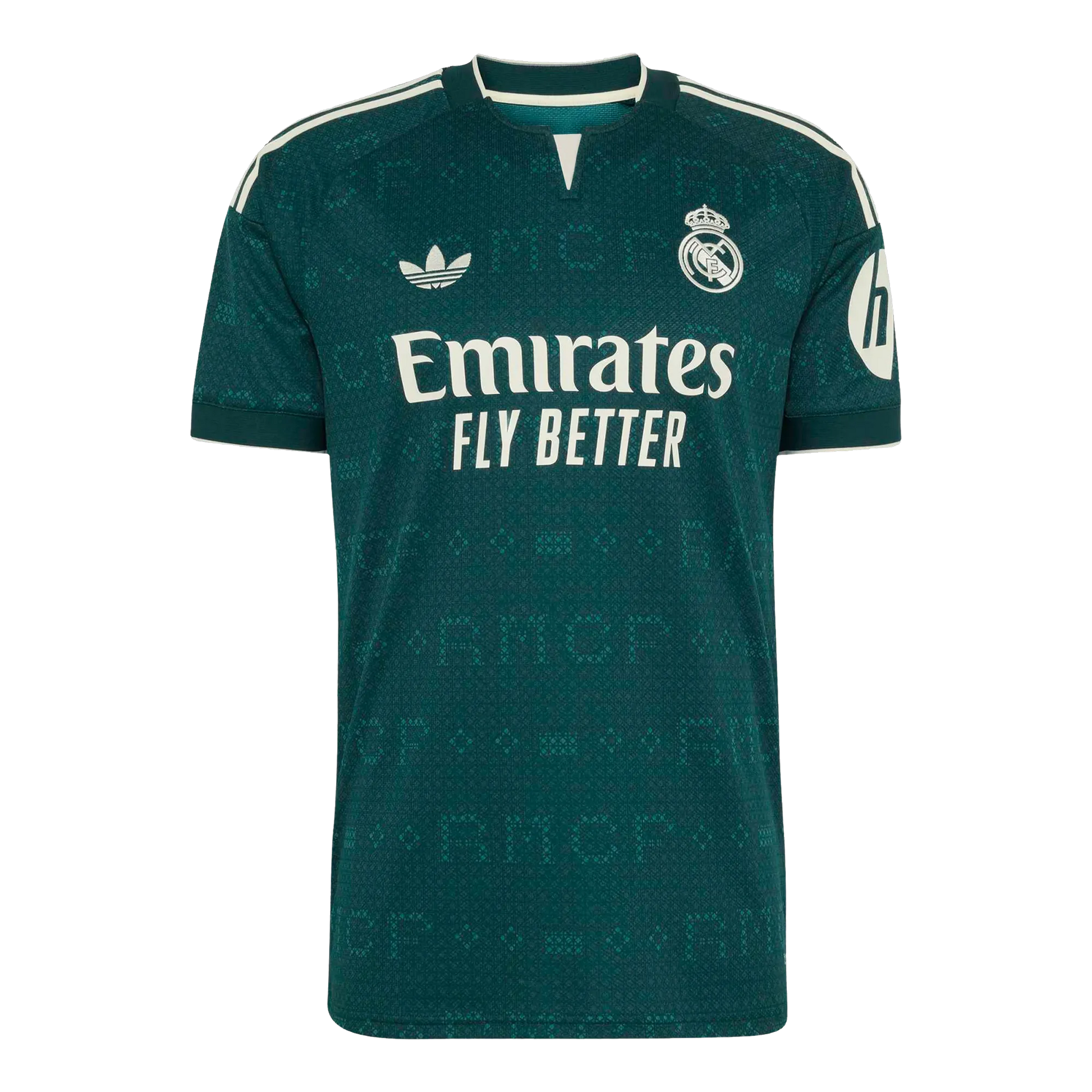 Front view of men's Real Madrid 2026-2027 away green stadium replica soccer jersey by Final Third Kit