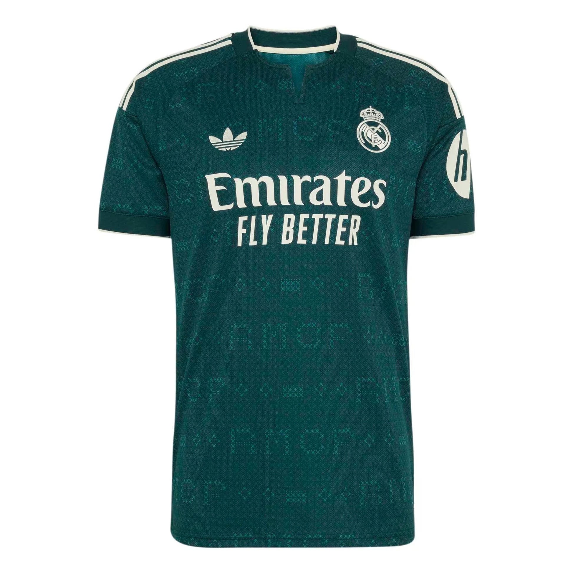 Front view of men's Real Madrid 2026-2027 away green stadium replica soccer jersey by Final Third Kit