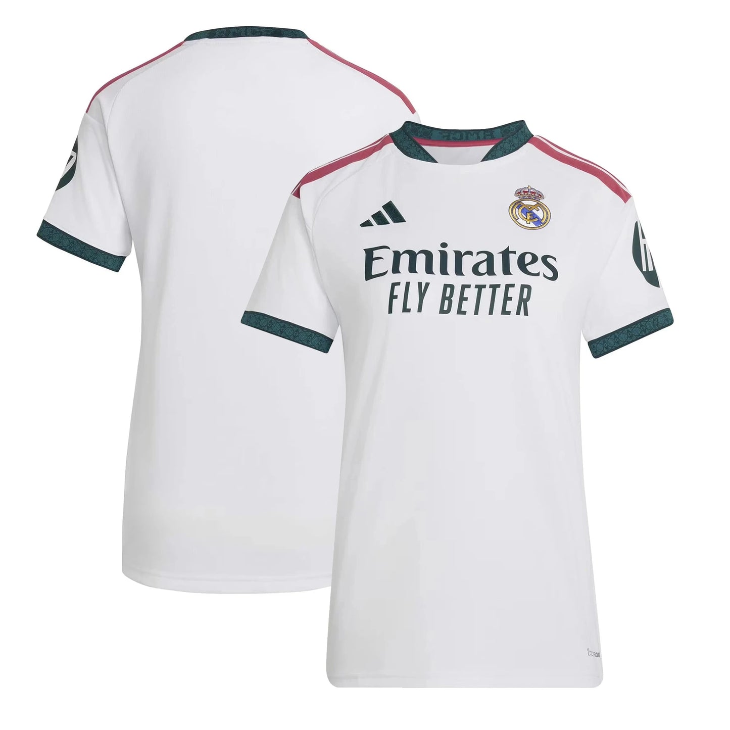Front and back view of women's Real Madrid 2026-2027 home white replica jersey by Final Third Kit