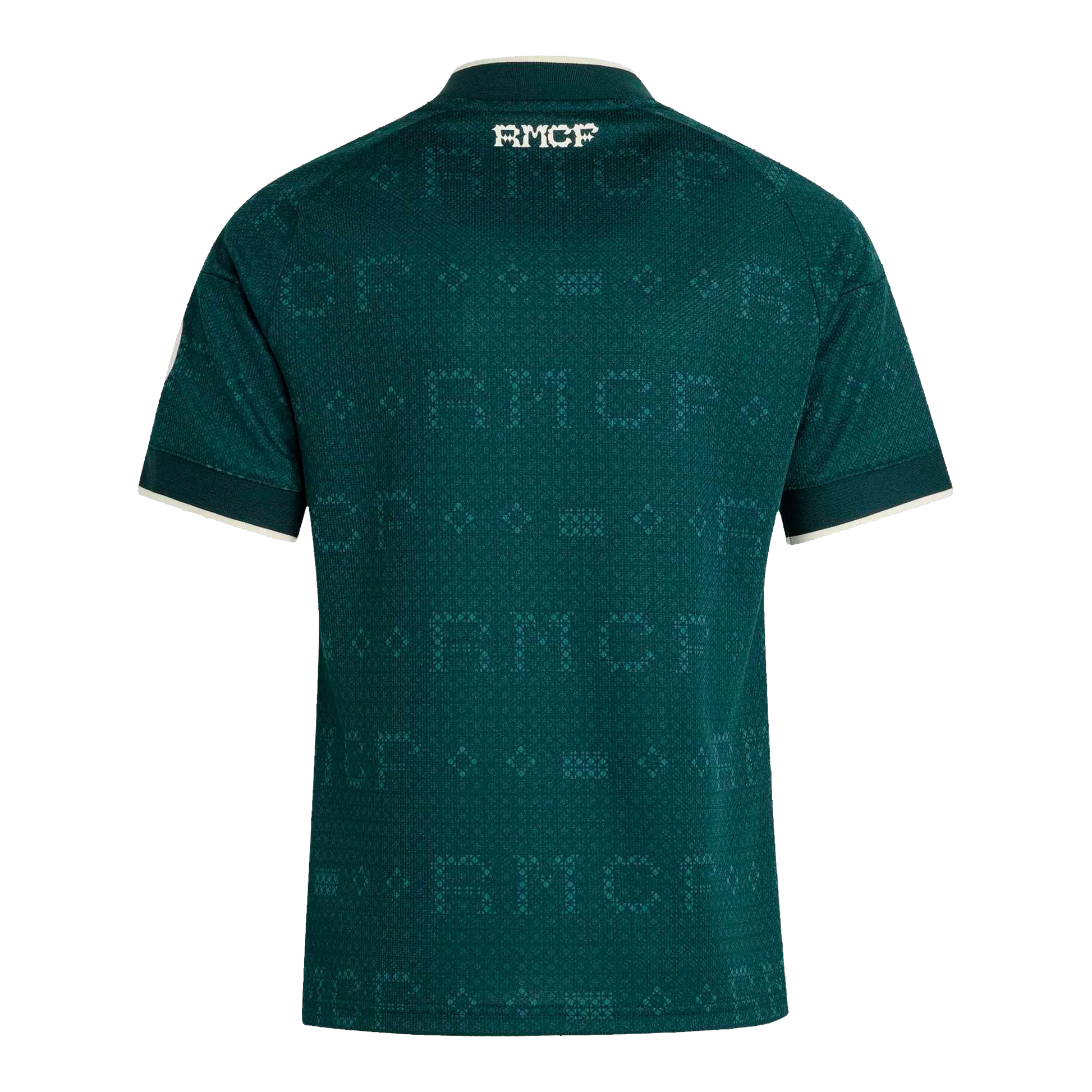 Back view of kids Real Madrid 2026-2027 away green football shirt by Final Third Kit