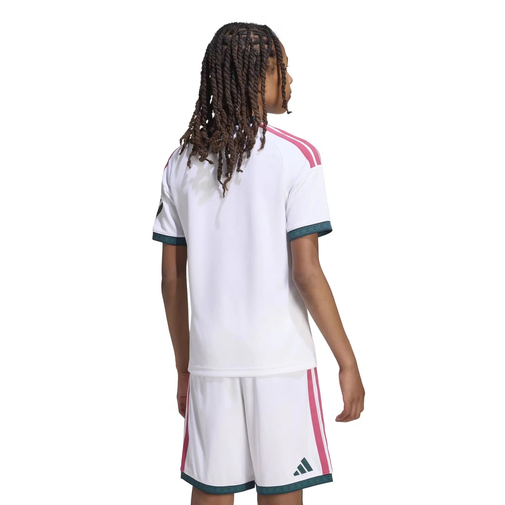 A Boy Wearing 2627 Real Madrid Home Set Kit Back View