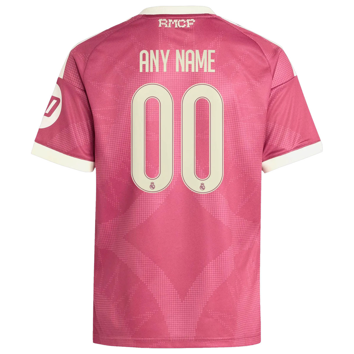 Back view of youth Real Madrid 2026-2027 third pink replica football shirt by Final Third Kit