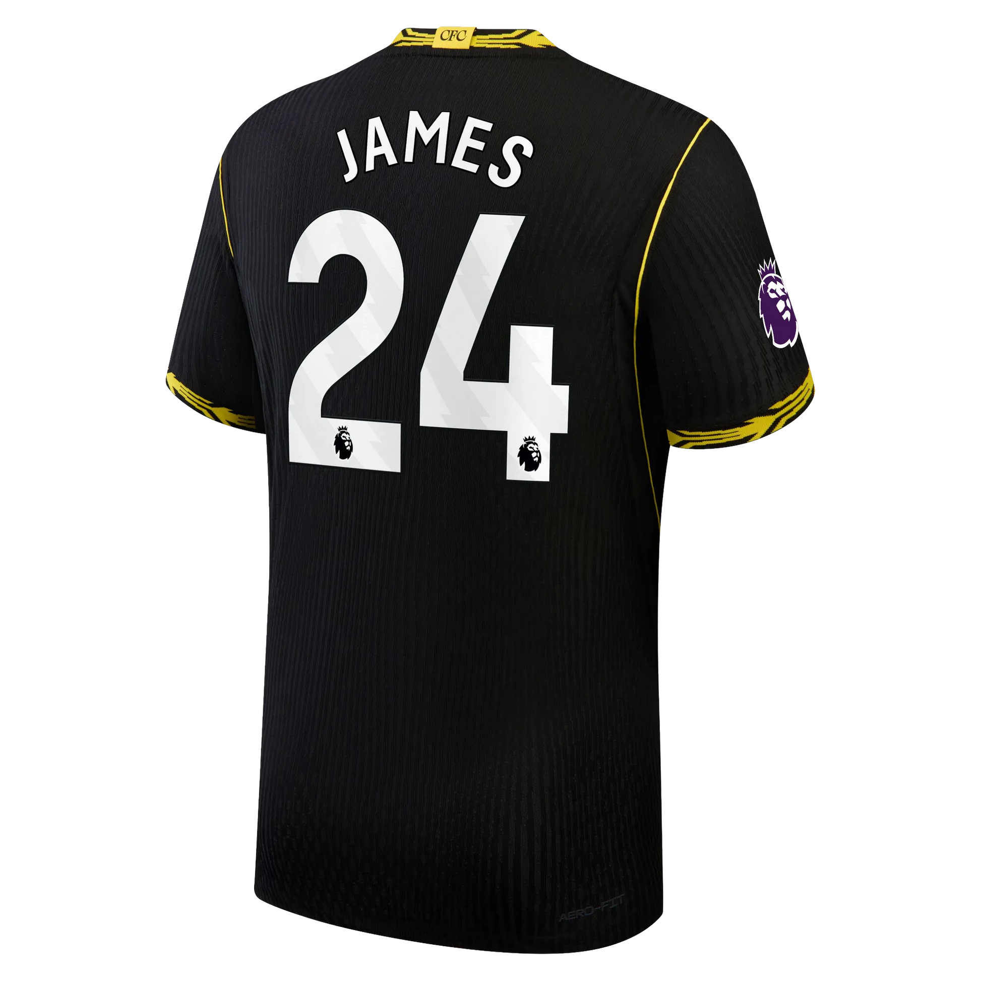 Front view of men's Chelsea 2026-2027 away black match authentic soccer jersey by Final Third Kit