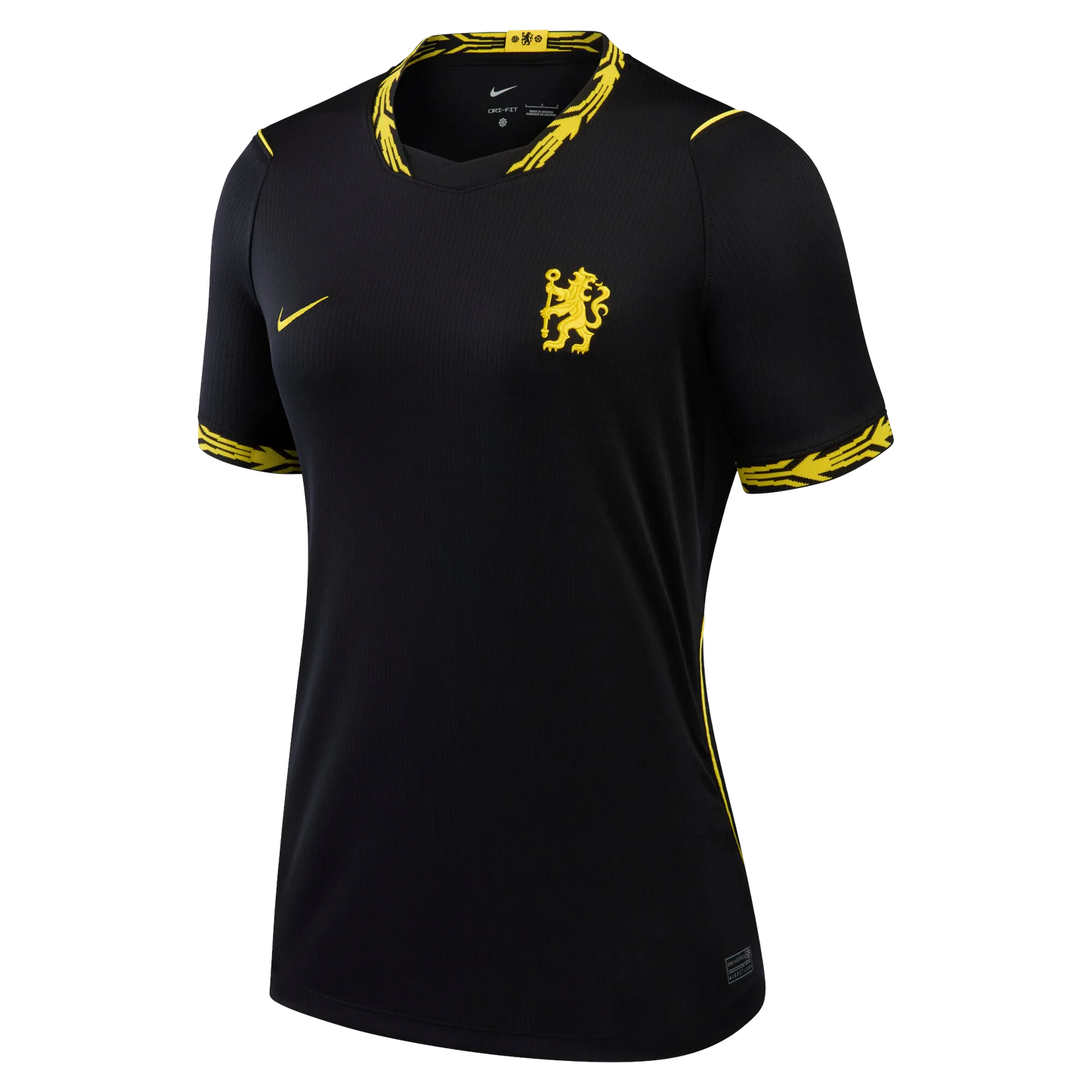 Front view of women's Chelsea 2026-2027 away black stadium replica soccer jersey by Final Third Kit