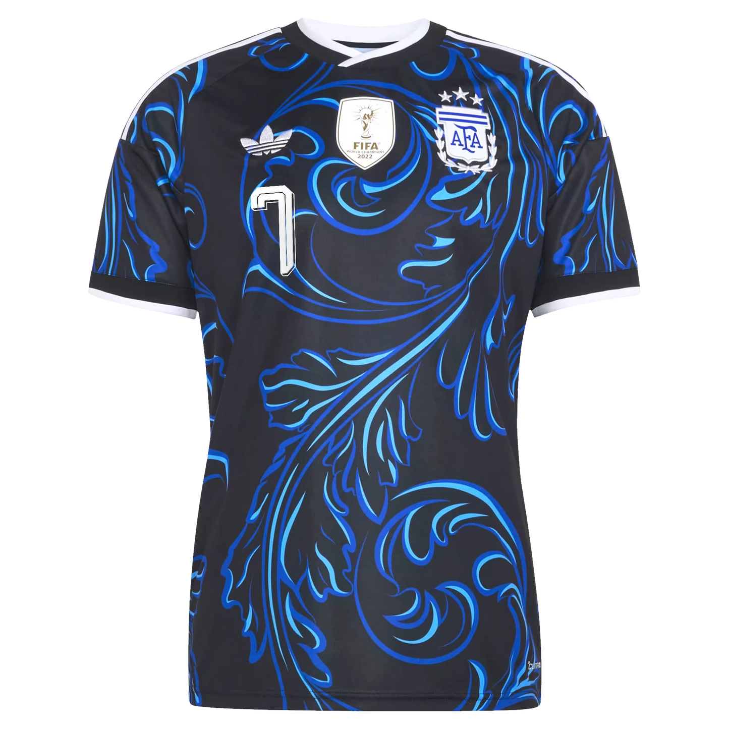 Argentina 2026 World Cup Away Stadium Replica Jersey With De Paul #7 Printing Front View