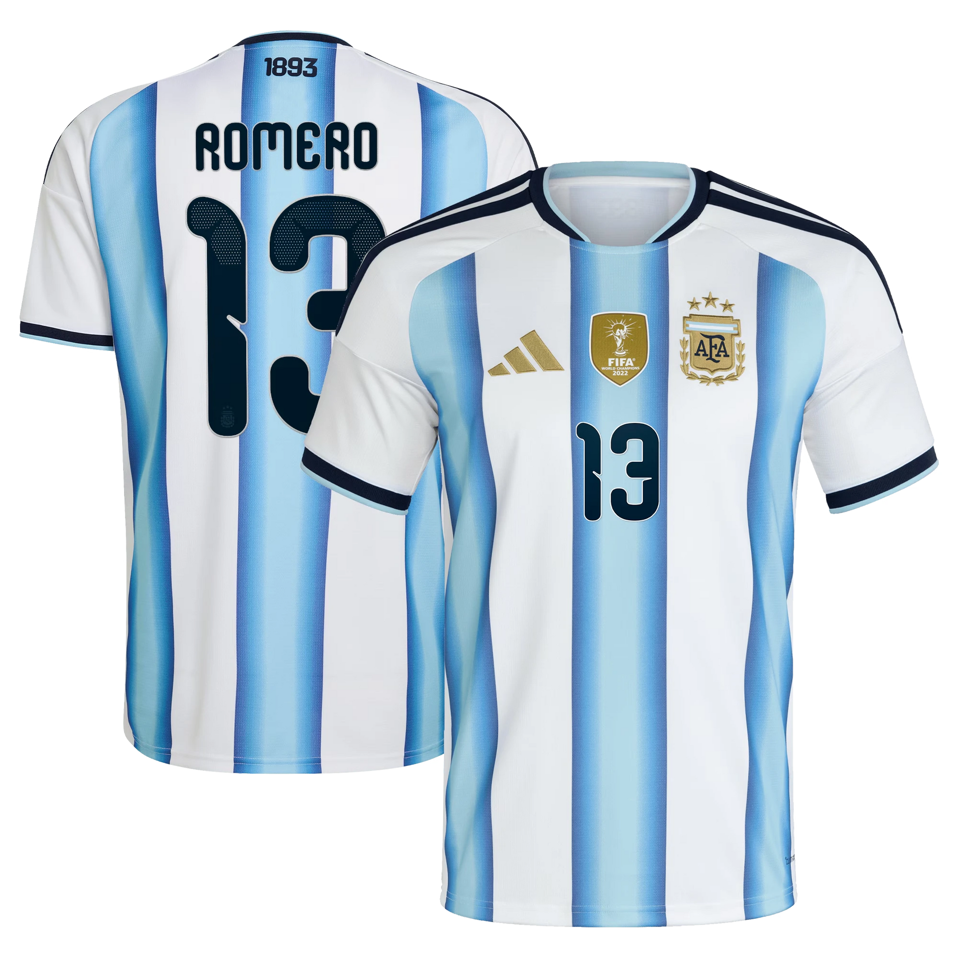 Argentina 2026 World Cup Home Stadium Replica Jersey With Romero #13 Printing