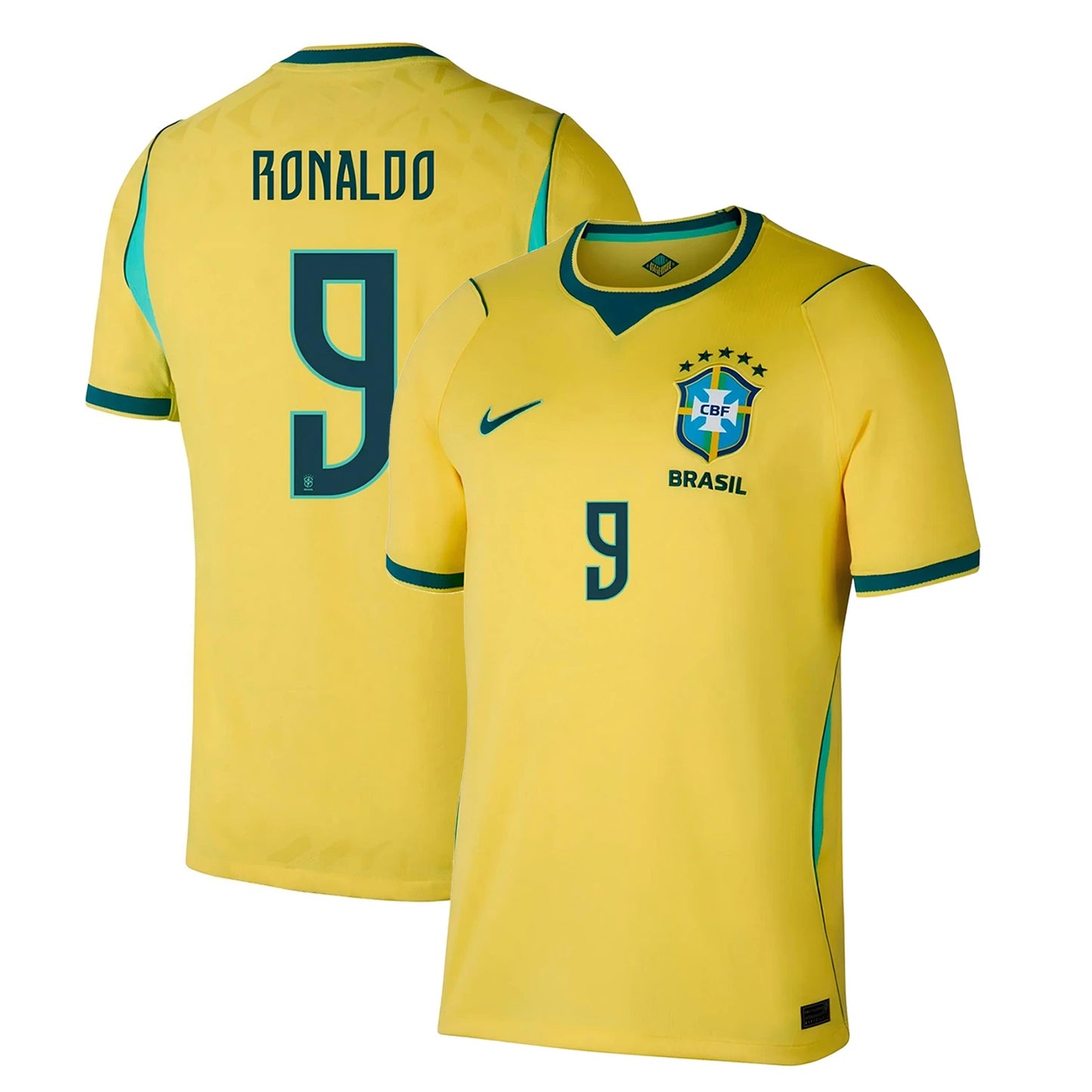 Brazil 2026 World Cup Home Stadium Replica Jersey With Ronaldo#9 Printing