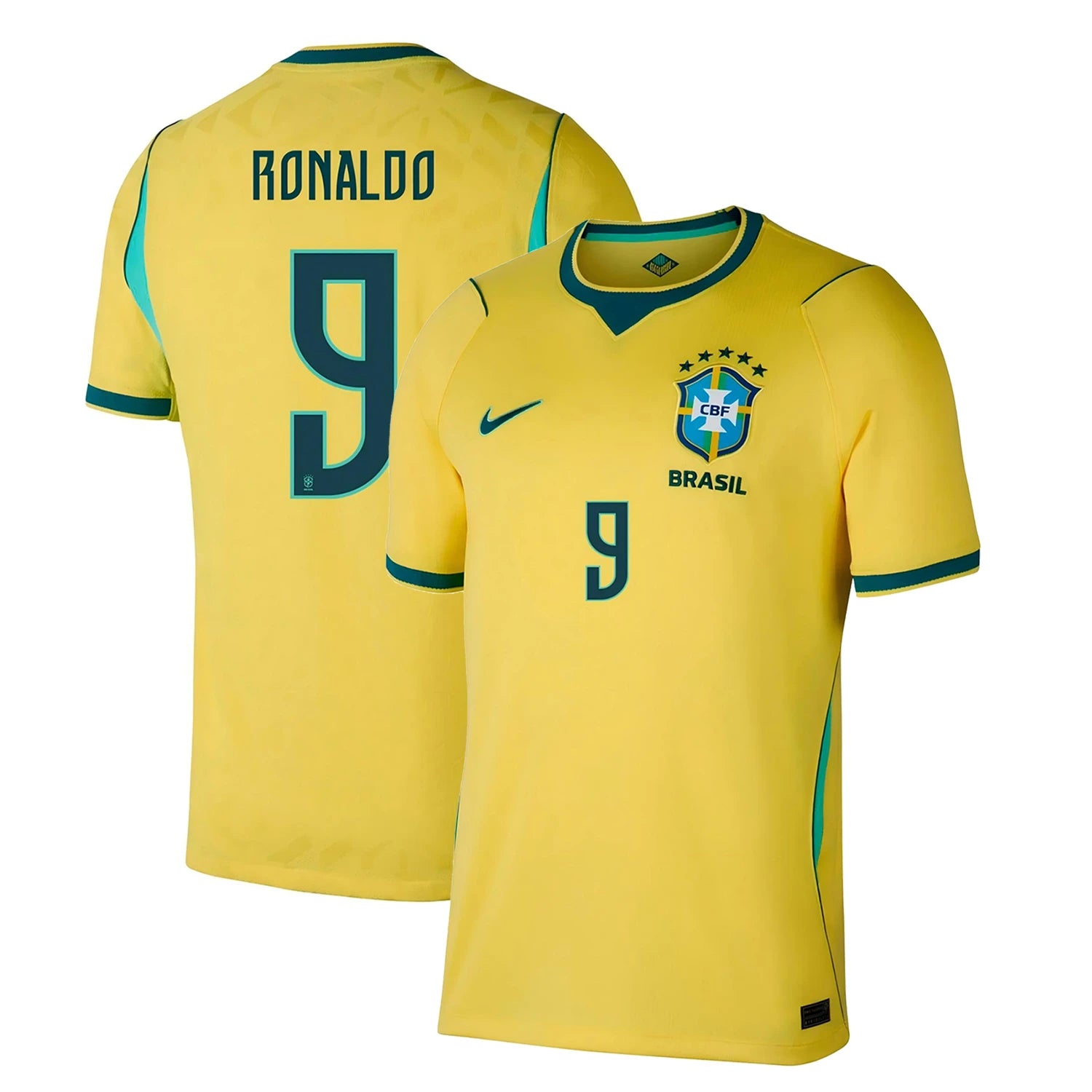 Brazil 2026 World Cup Home Stadium Replica Jersey With Ronaldo#9 Printing
