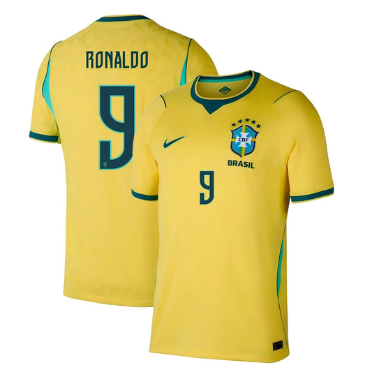 Brazil 2026 World Cup Home Stadium Replica Jersey With Ronaldo#9 Printing