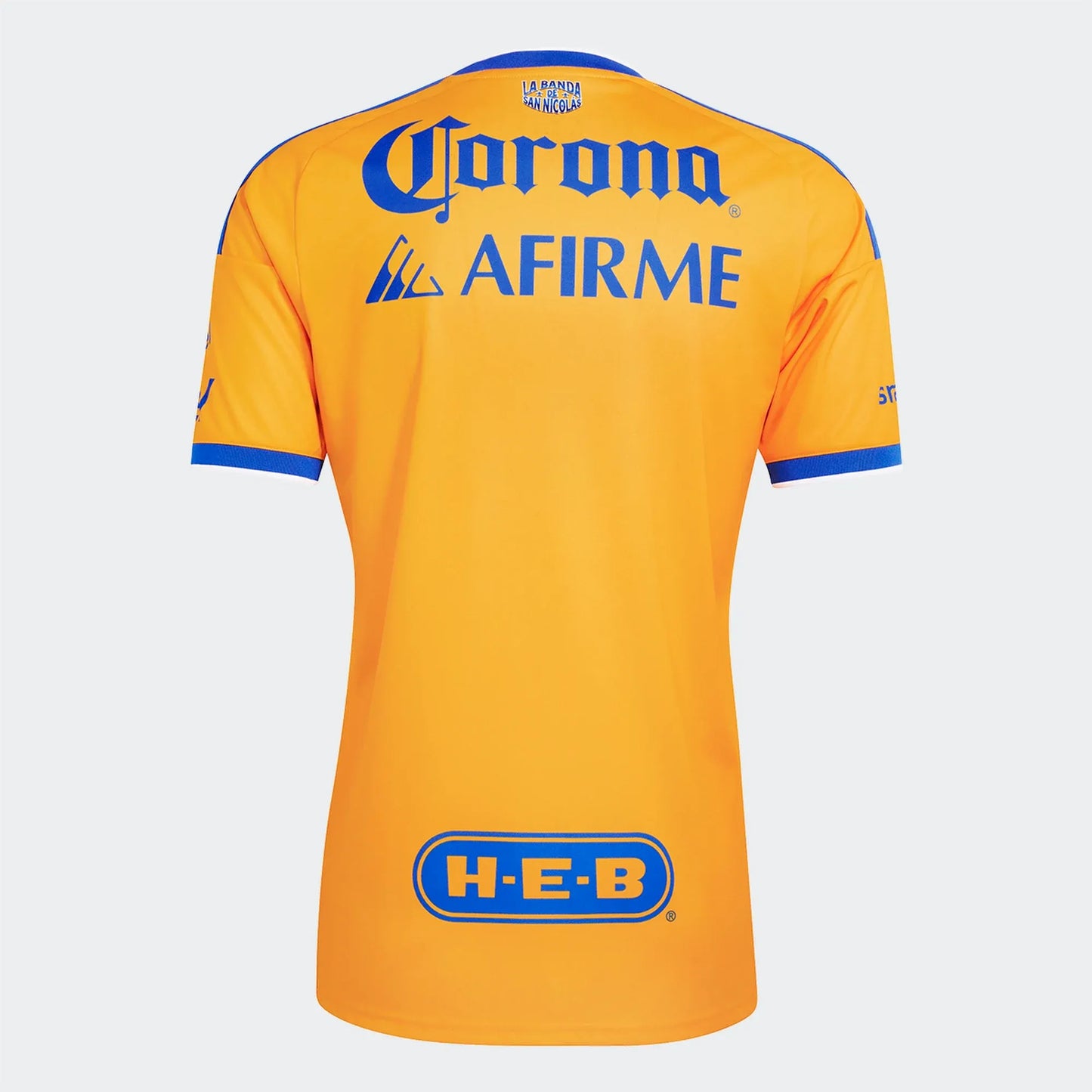 Back view of Tigres UANL home stadium replica jersey showing blank back without name or number