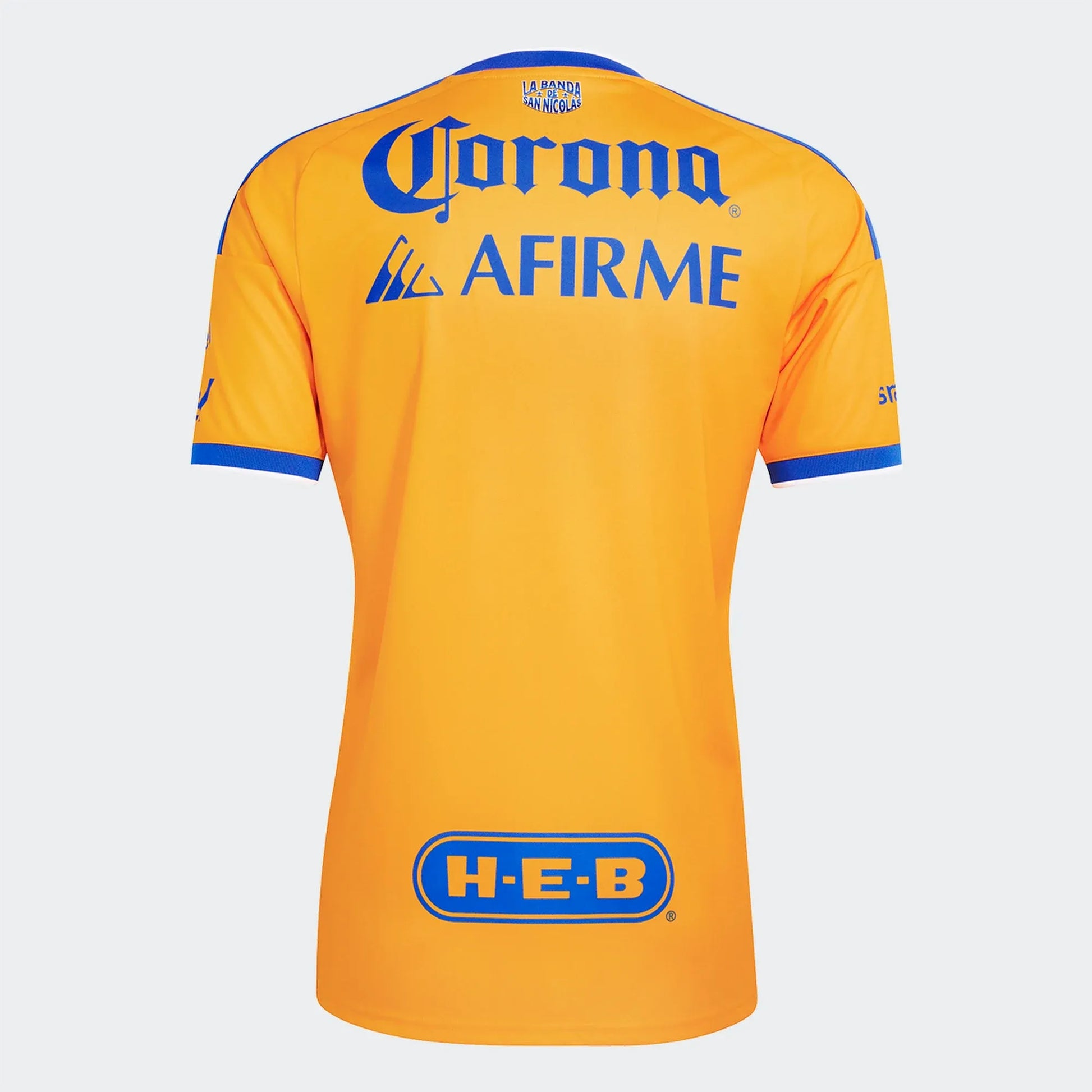 Back view of Tigres UANL home stadium replica jersey showing blank back without name or number