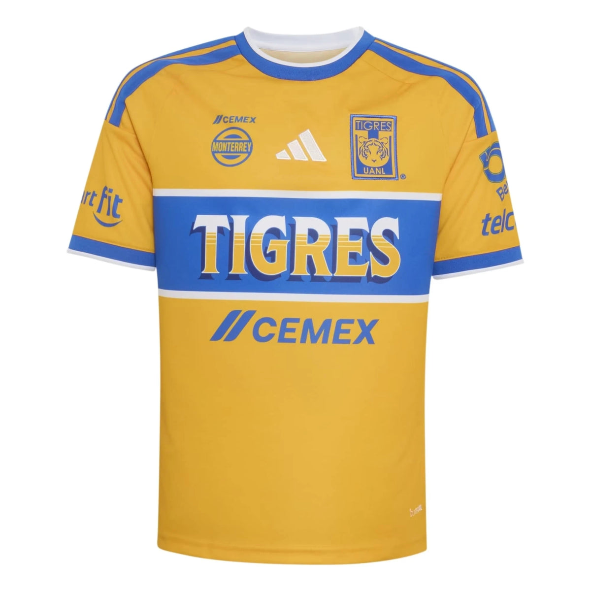 Front view of youth Tigres UANL 2026-2027 home gold replica soccer jersey by Final Third Kit