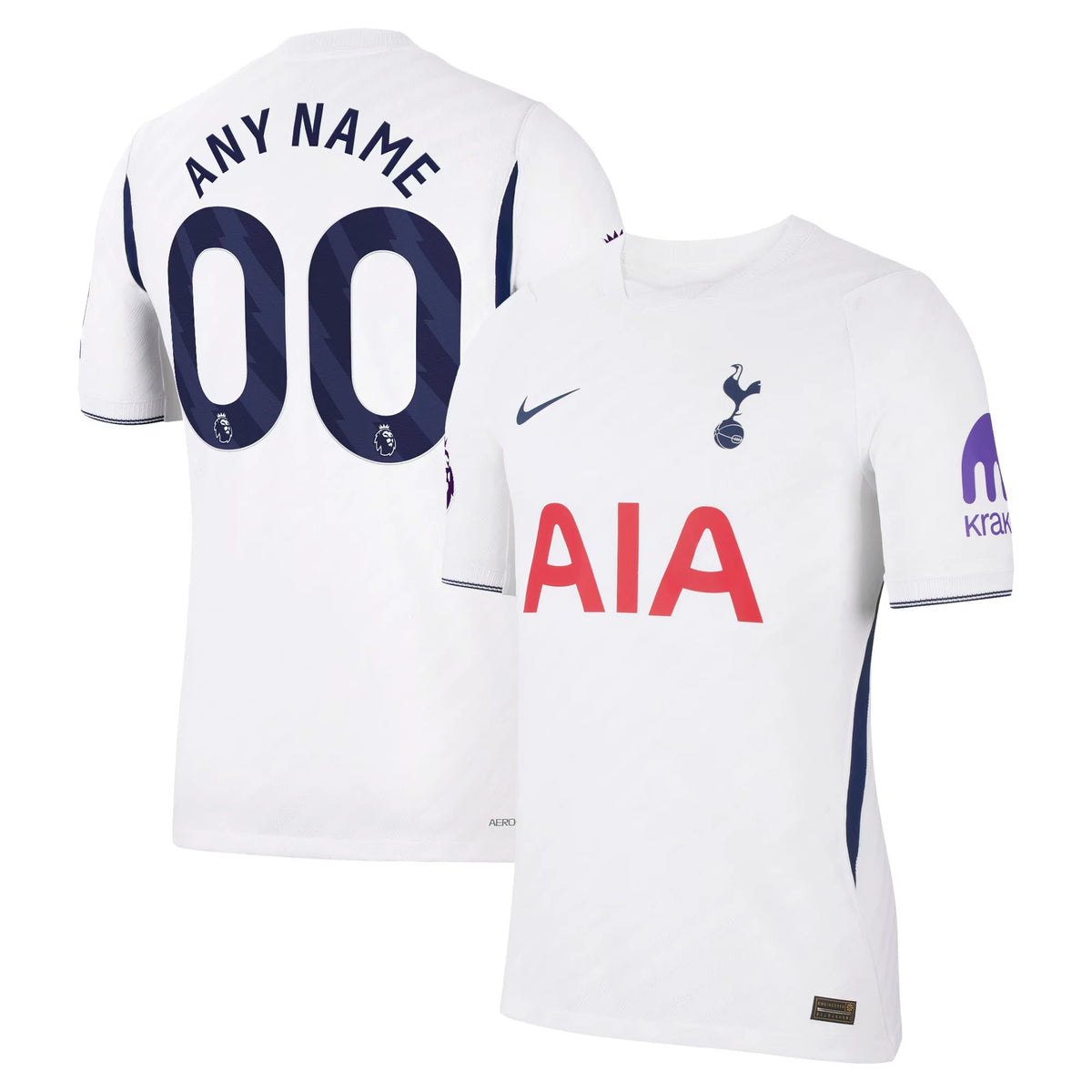 Front and back view of Tottenham Hotspur 2026-2027 home white match authentic custom jersey by Final Third Kit