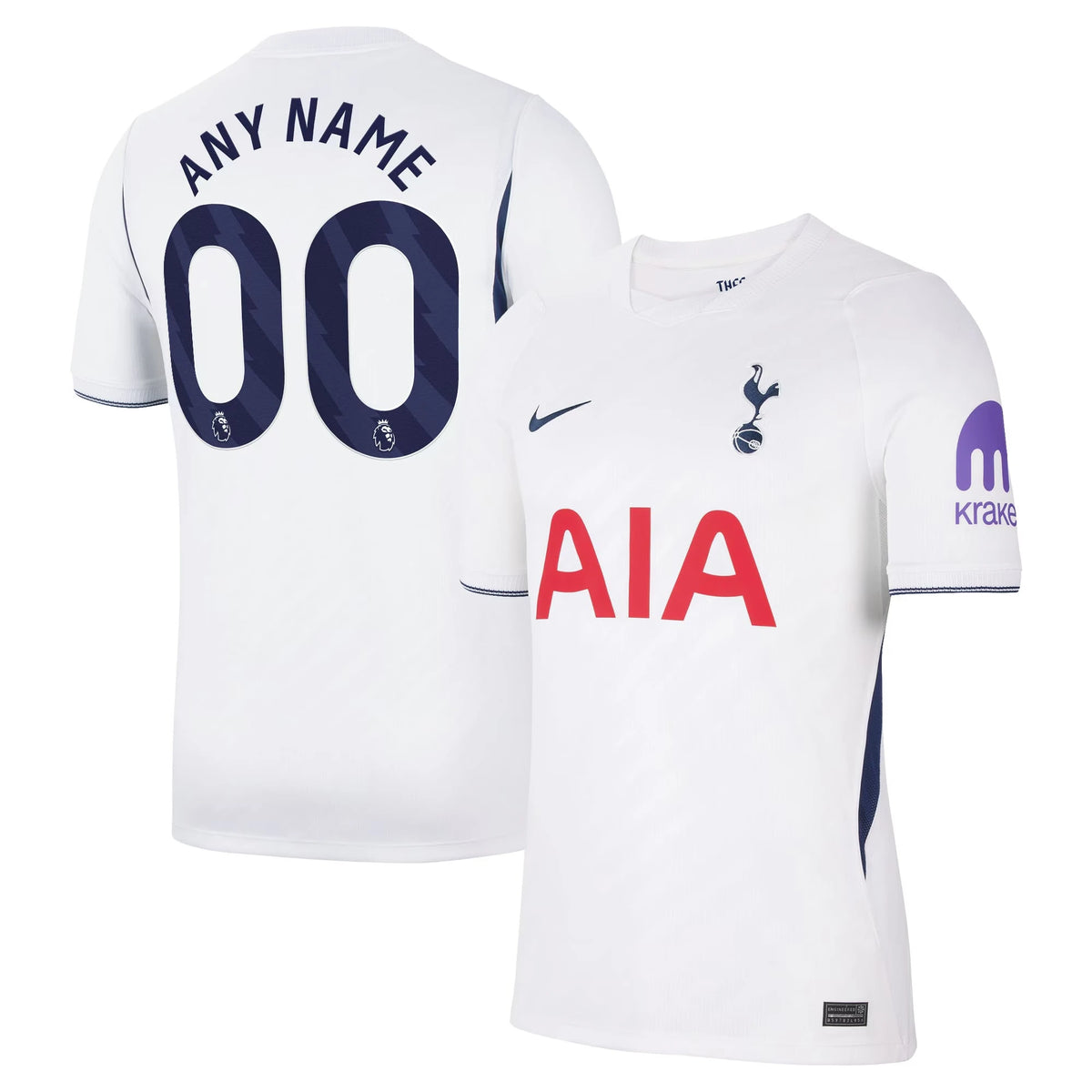 Front and back view of Tottenham Hotspur 2026-2027 home white stadium replica custom jersey by Final Third Kit