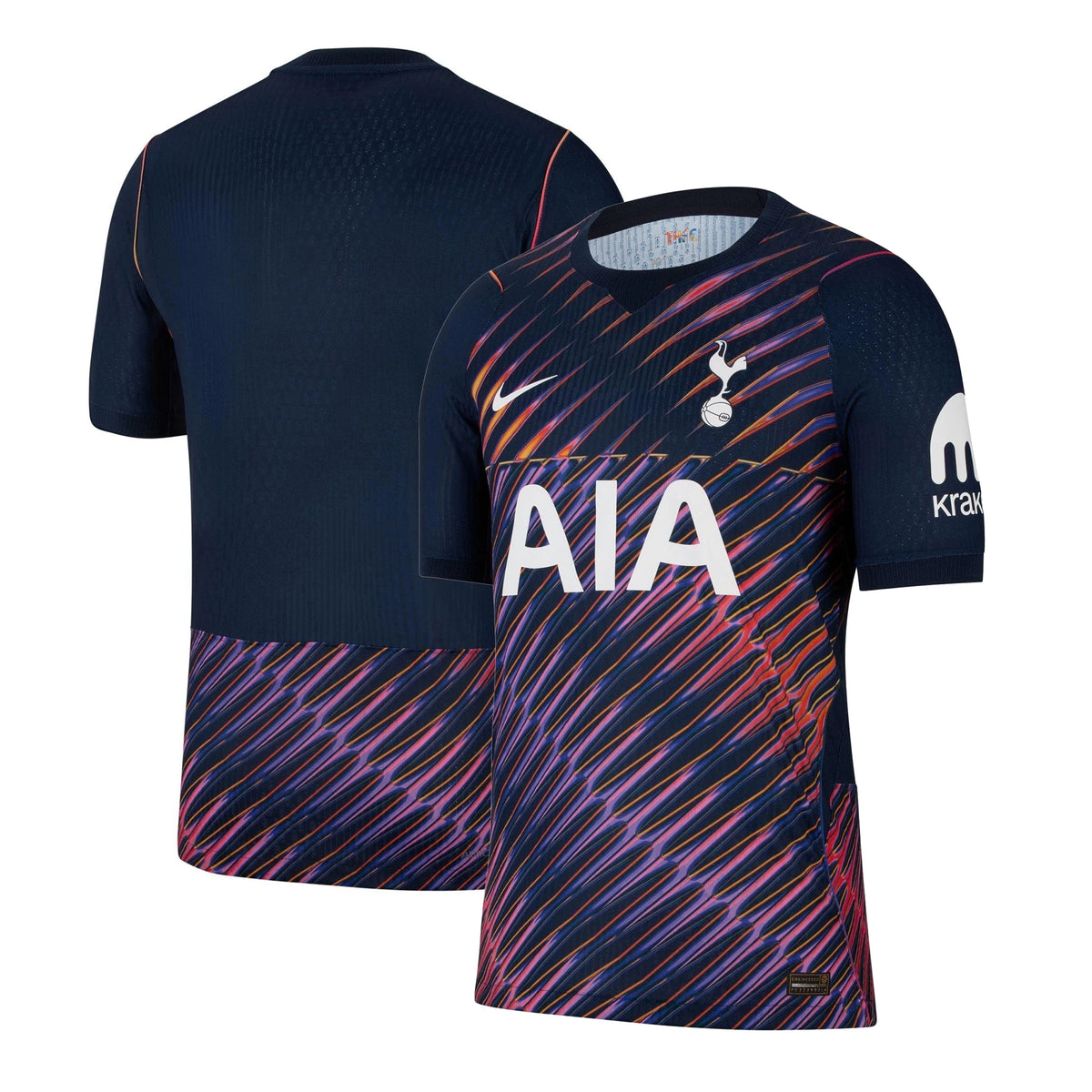Front and back view of Tottenham Hotspur 2026-2027 away navy authentic jersey by Final Third Kit