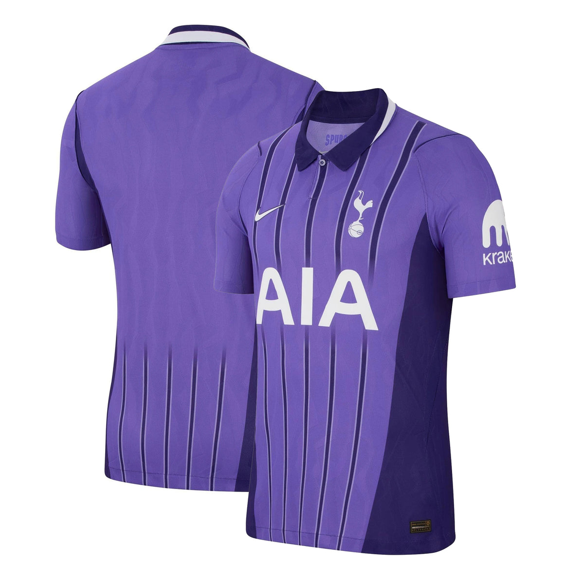 Front and back view of Tottenham Hotspur 2026-2027 third purple authentic jersey by Final Third Kit
