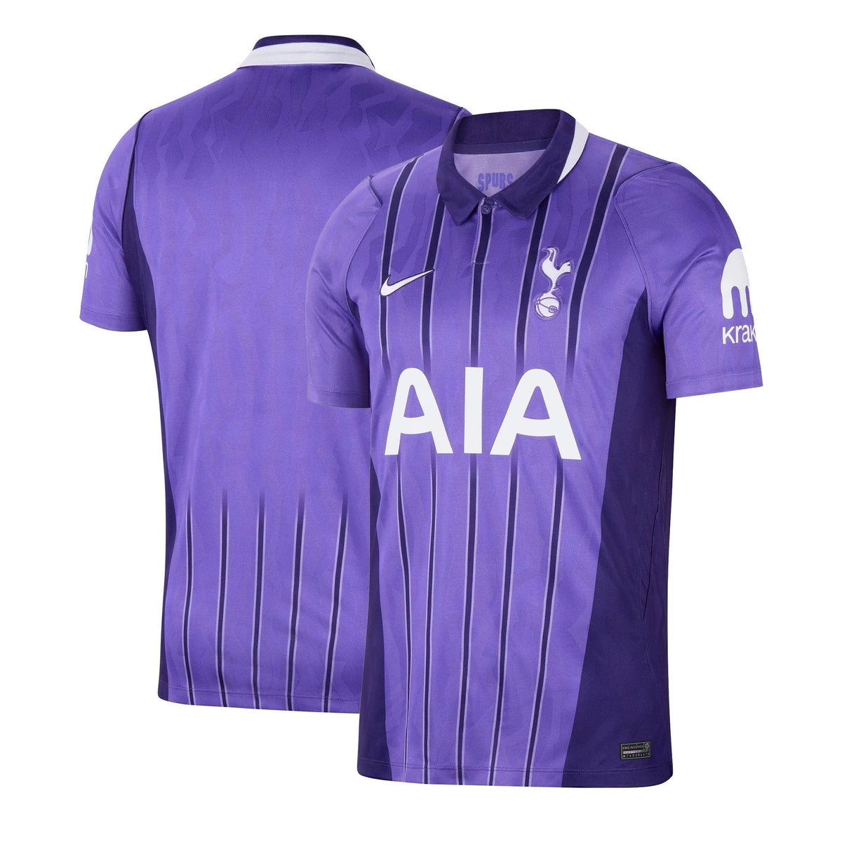 Front and back view of Tottenham Hotspur 2026-2027 third purple stadium replica jersey by Final Third Kit