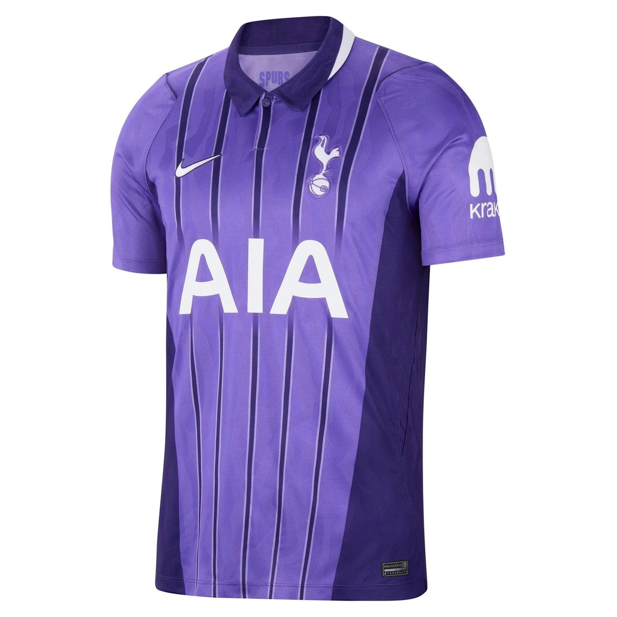 Front view of Tottenham Hotspur 2026-2027 third purple stadium replica soccer jersey by Final Third Kit