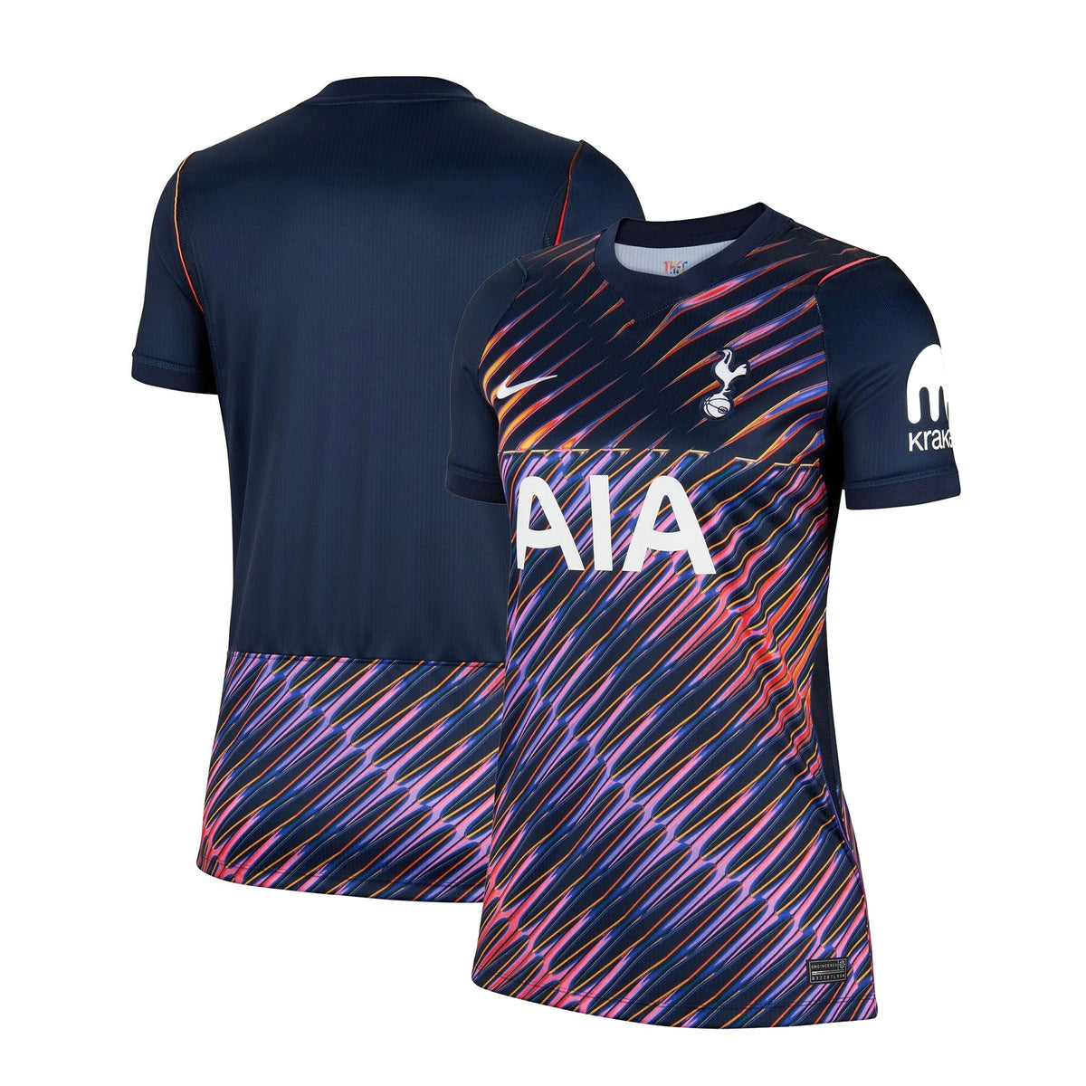 Front and back view of women's Tottenham Hotspur 2026-2027 away navy stadium replica jersey by Final Third Kit