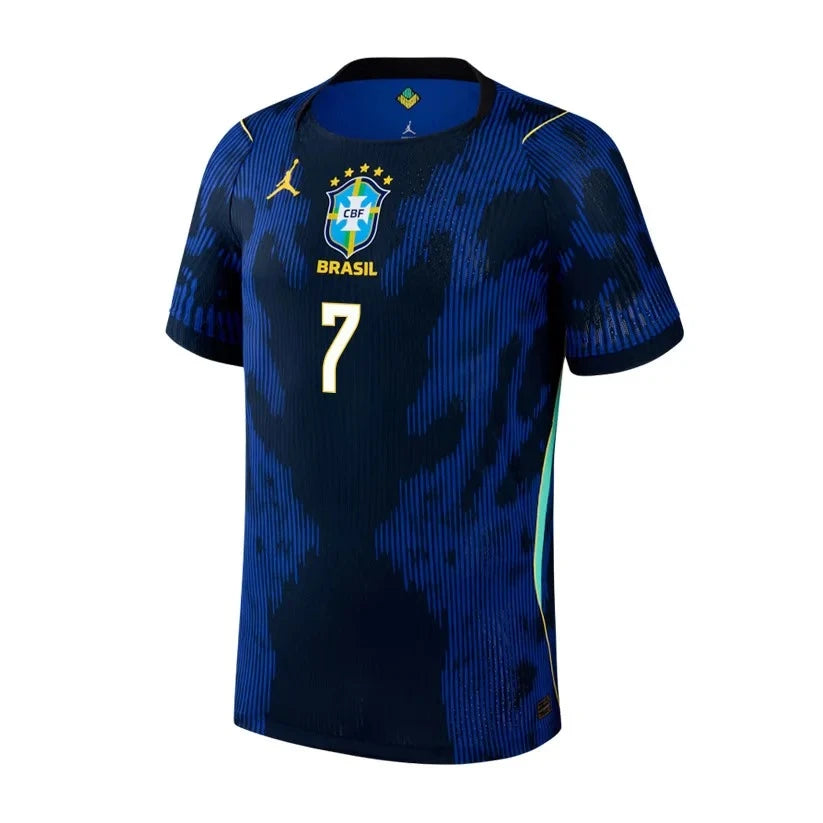 Brazil 2026 World Cup Away Stadium Replica Jersey With Vini Jr. #7 Printing Front View