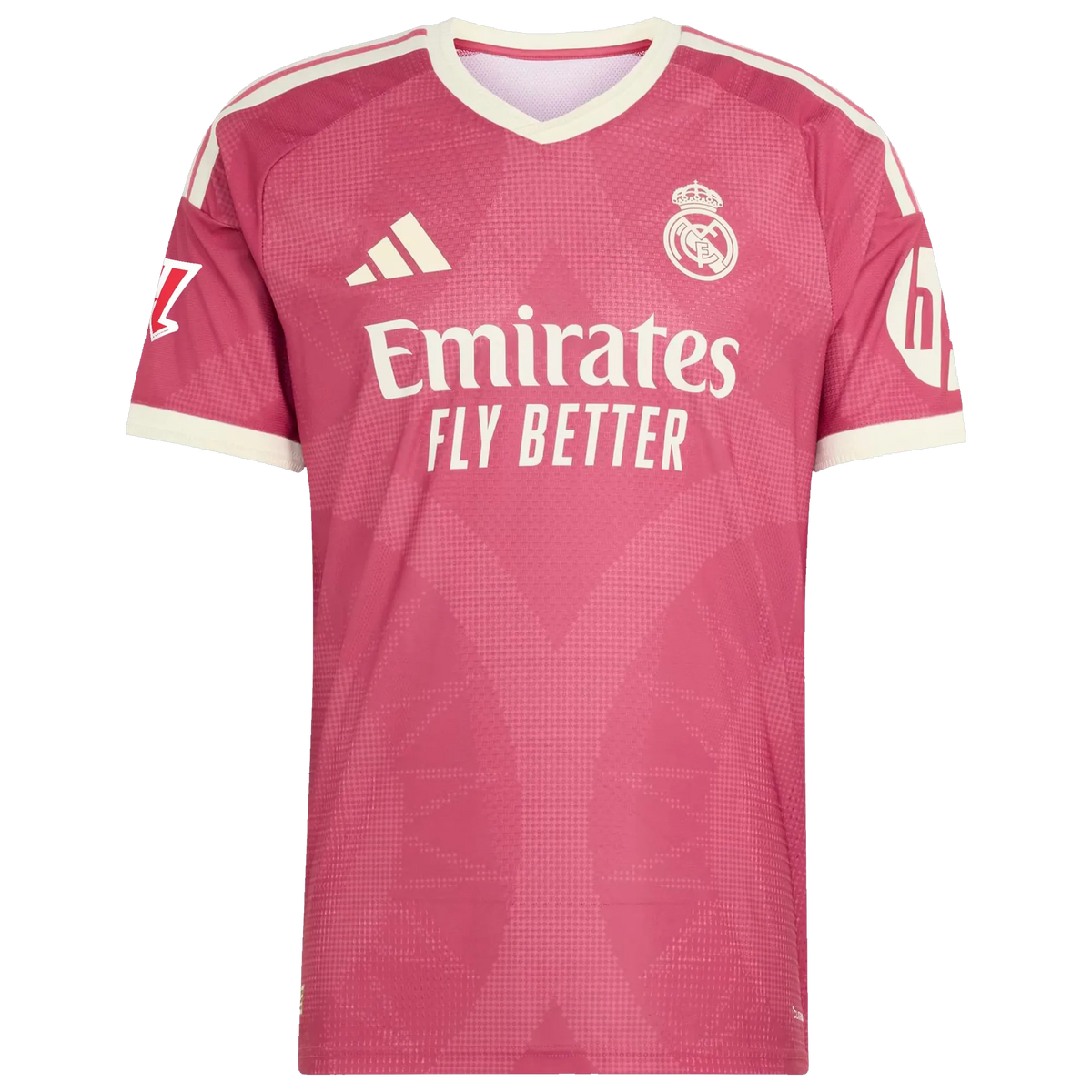 Front view of men's Real Madrid 2026-2027 third pink on-field authentic soccer jersey by Final Third Kit