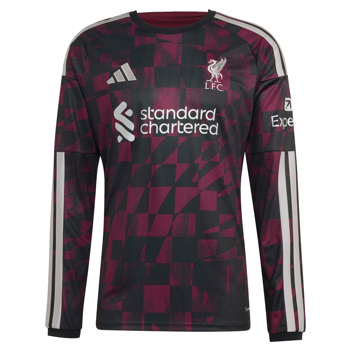 Front view of Liverpool 2026-2027 third black replica long sleeve soccer jersey by Final Third Kit