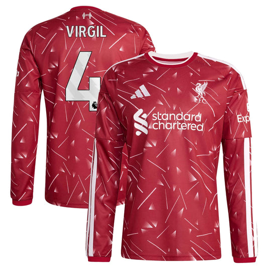 Liverpool 2026/27 Home Stadium Replica Long Sleeve Jersey - Van Dijk #4