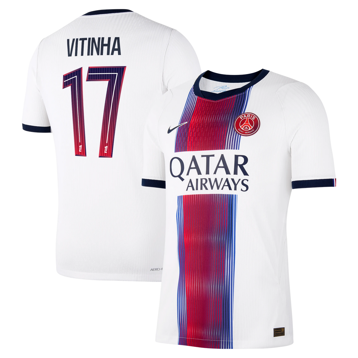 Vitinha Paris Saint-Germain 2026/27 Away Match Authentic Custom Jersey - White