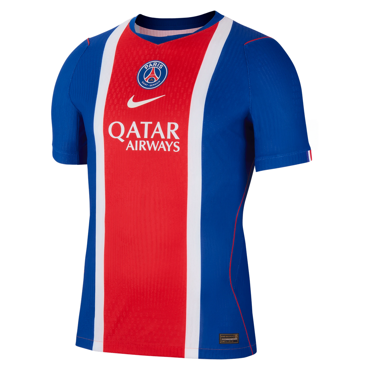 Front view of men's Paris Saint-Germain 2026-2027 home blue match authentic soccer jersey by Final Third Kit
